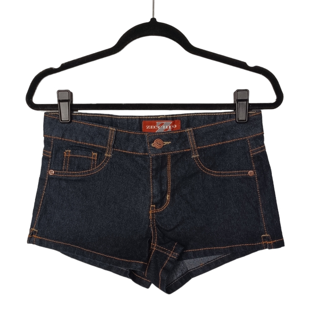 ZECCHINO Dark Blue Wash Mini Jean Denim Shorts 7 Junior